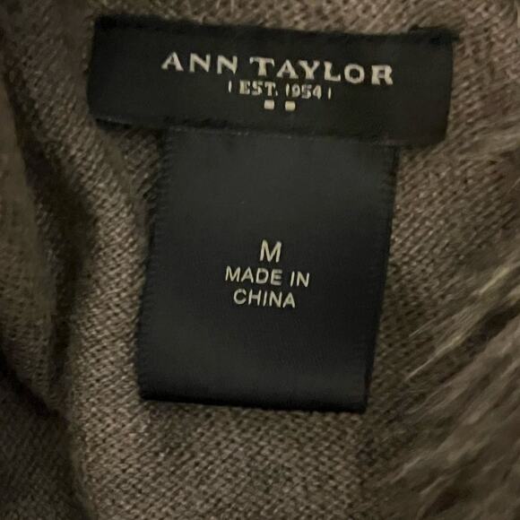 Y2K Ann Taylor Glam Faux Fur Collar Mob Wife Old Money Boho Oatmeal Cardigan M - Picture 6 of 7